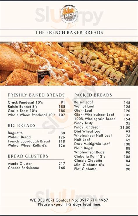 French Baker Menu .